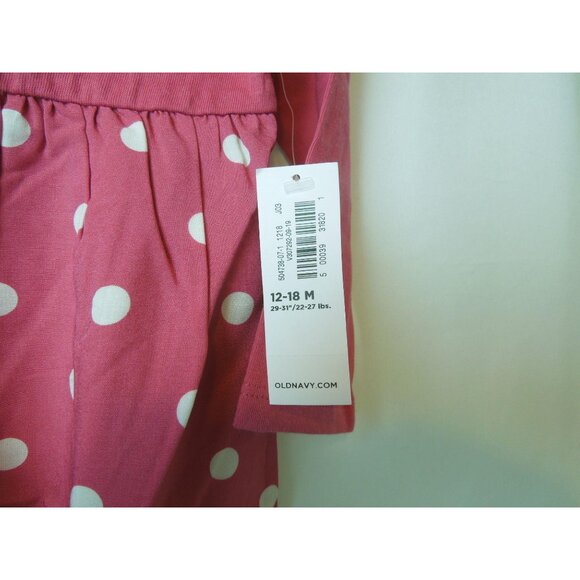 Infant Girl Fit & Flare Pink Polka Dot Long Sleeve Dress Size 12-18M - Picture 3 of 4